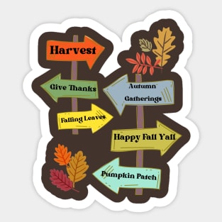 Harvest Signs Fall Autumn Thanksgiving Sticker